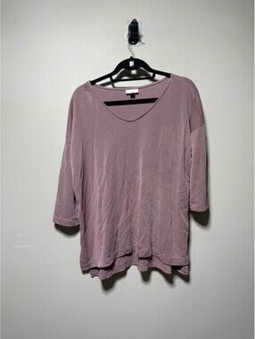 J.Jill Mauve/Lavender V-Neck Tunic Blouse M
